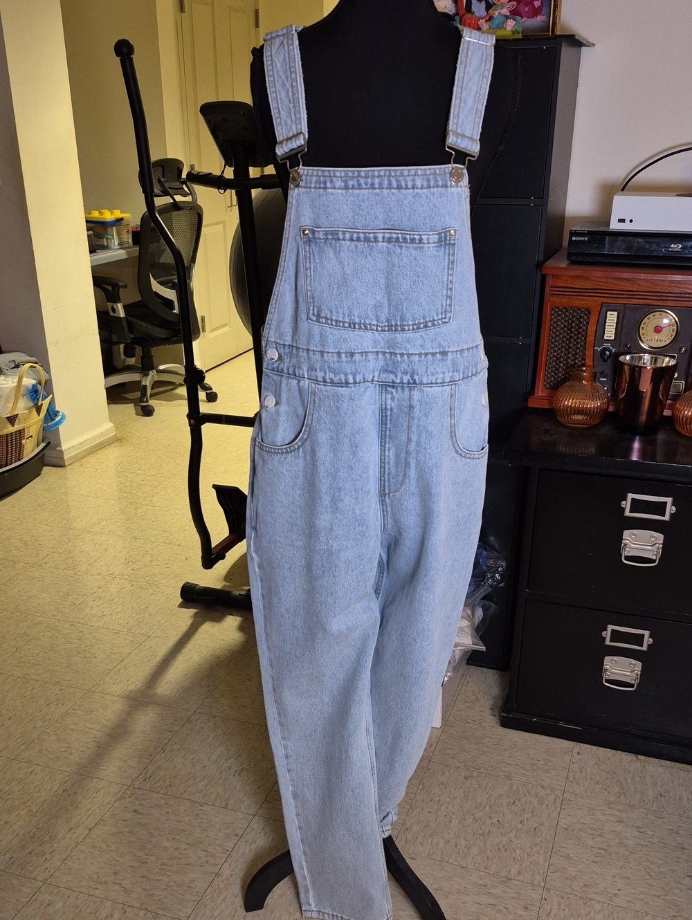 WeWoreWhat Light Blue Denim Overalls with Adjustable Straps